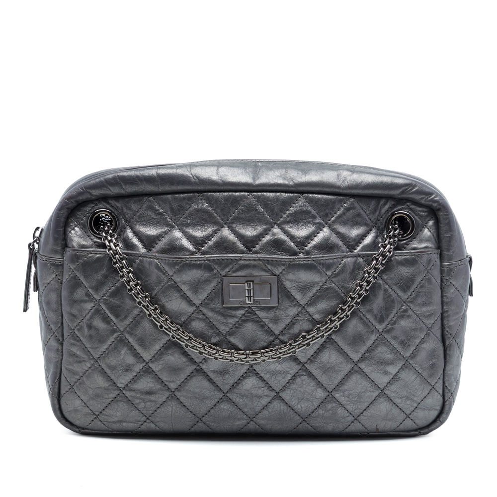 Pre-Loved Chanel Medium Metallic Quilted Calfskin Reissue 2.55 Camera Bag